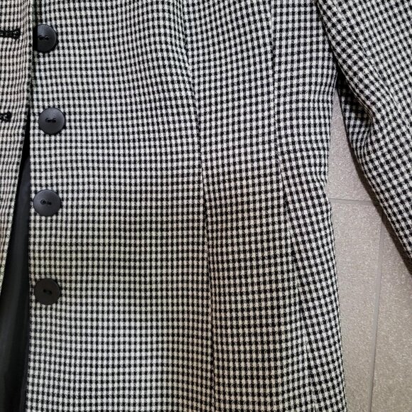 Vintage Oscar de la Renta Black White Checkered Jacket Blazer - Picture 6 of 12